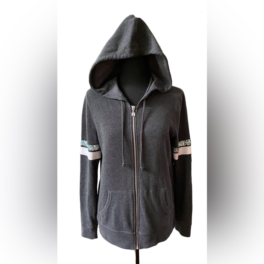 Victoria’s Secret: Gray Jersey Hoodie with Wing Zipper